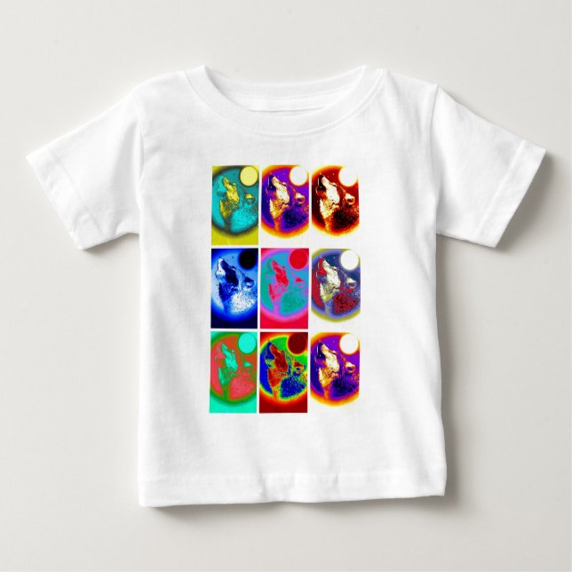 Camiseta Para Bebê Pop Art Wolf (Frente)