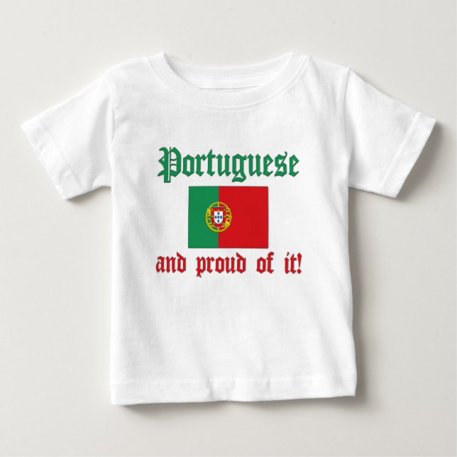 Camiseta Para Bebê Português orgulhoso (Frente)