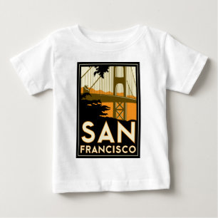 Camiseta Para Bebê Poster de viagens do art deco de San Francisco