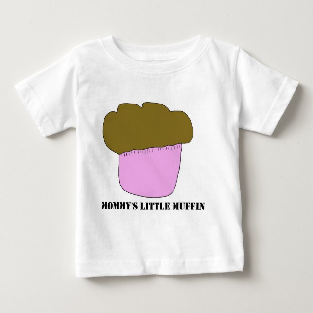 Camiseta Para Bebê Pouco muffin da mamã (Frente)