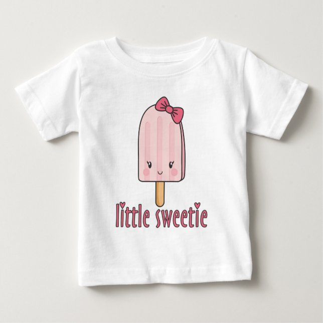 Camiseta Para Bebê Pouco Popsicle do docinho (Frente)