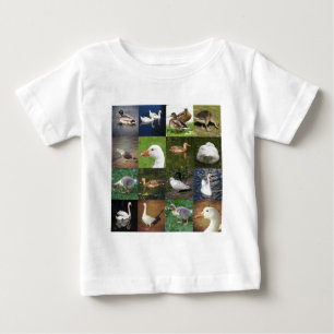 Camiseta Para Bebê Praça de retalhos de fotos - Pássaros