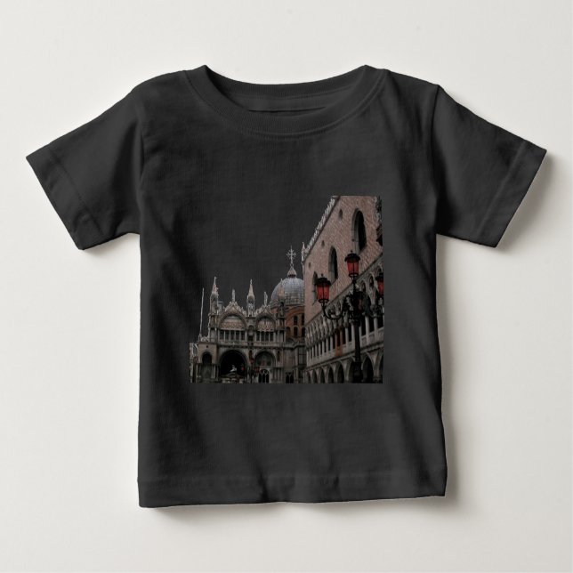 Camiseta Para Bebê Praça e Basílica de São Marcos (Frente)
