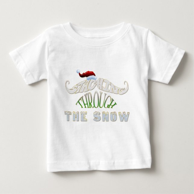 Camiseta Para Bebê Prendendo pela neve (Frente)