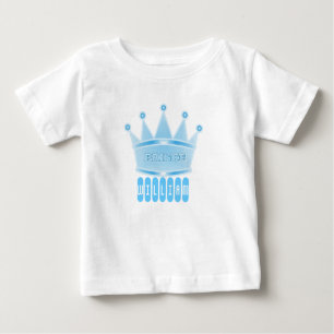 Camiseta Para Bebê Presente azul personalizado do bebé do príncipe