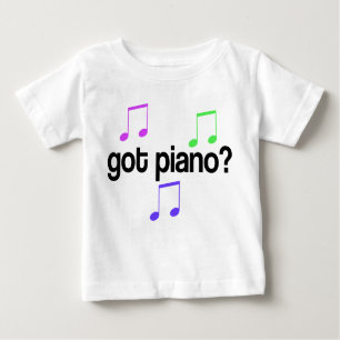 Camiseta Para Bebê Presente obtido bonito da música do piano