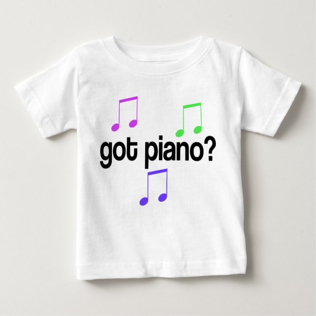 Camiseta Para Bebê Presente obtido bonito da música do piano (Frente)