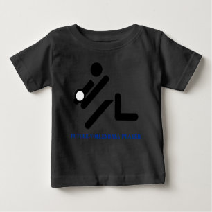 Camiseta Para Bebê Preto futuro do jogador de voleibol, costume azul