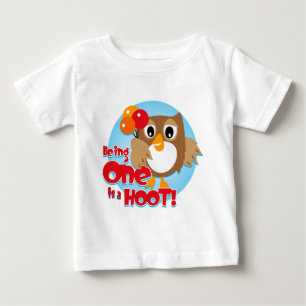 Camiseta Para Bebê Primeiro aniversario da coruja