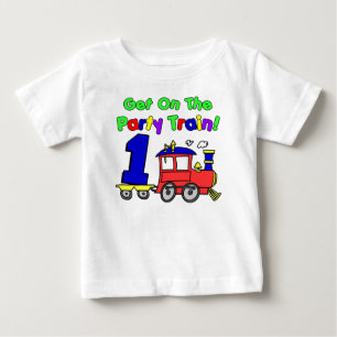 Camiseta Para Bebê Primeiro Aniversário do Comboio de Festa