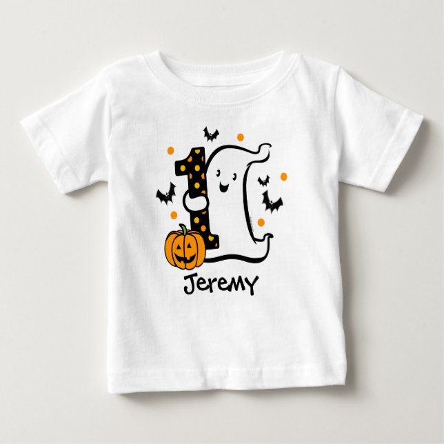 Camiseta Para Bebê Primeiro aniversario Fantasma (Frente)