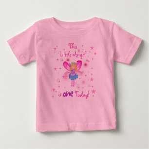 Camiseta Para Bebê Primeiro aniversario pequeno do anjo