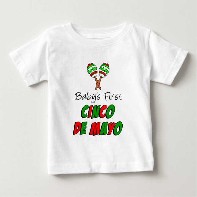 Camiseta Para Bebê Primeiro Cinco De Mayo do Bebê (Frente)