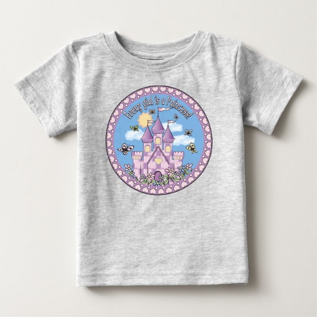 Camiseta Para Bebê Princesa Castle (Frente)