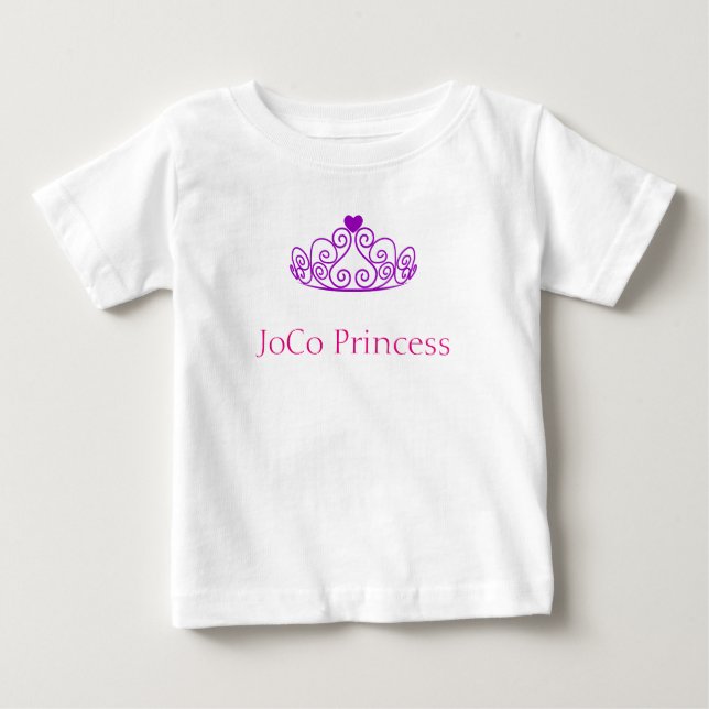 Camiseta Para Bebê Princesa JoCo com tiara roxa (Frente)