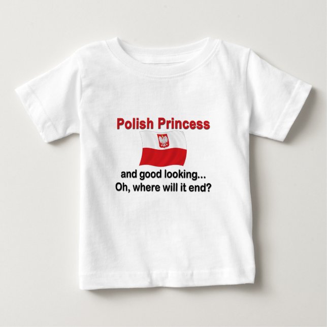 Camiseta Para Bebê Princesa polonesa de boa aparência (Frente)