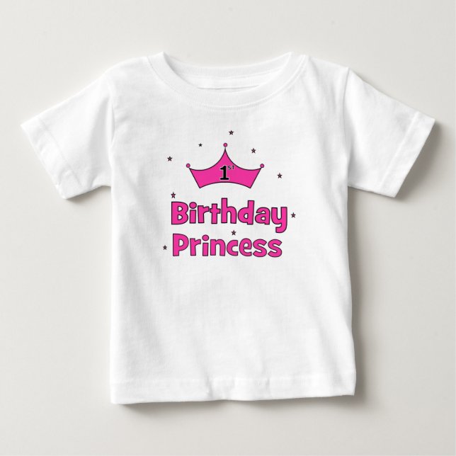 Camiseta Para Bebê Princesa primeiro aniversario (Frente)