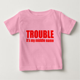 Camiseta Para Bebê Problema - É o meu nome do meio (vermelho)