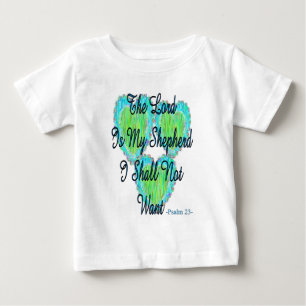Camiseta Para Bebê Psalm 23 hearts