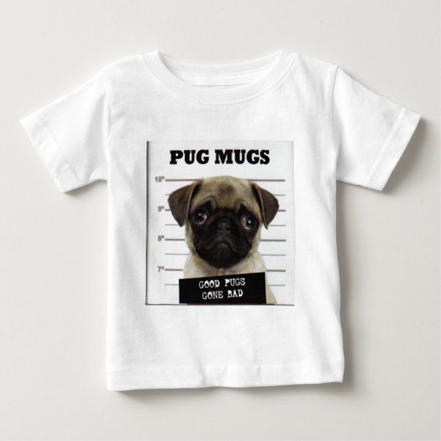 Camiseta Para Bebê Pugs (Frente)