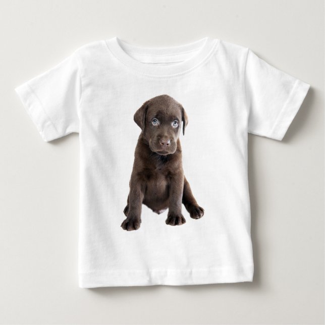 Camiseta Para Bebê Puppia de chocolate (Frente)