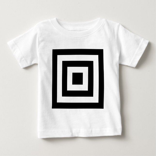 Camiseta Para Bebê Quadrados dentro dos quadrados (Frente)