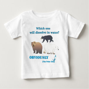 Camiseta Para Bebê Qual se dissolverá na química polar da água