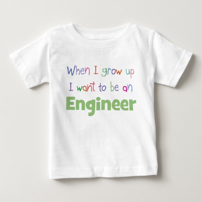 Camiseta Para Bebê Quando eu crescer Engenheiro (Frente)