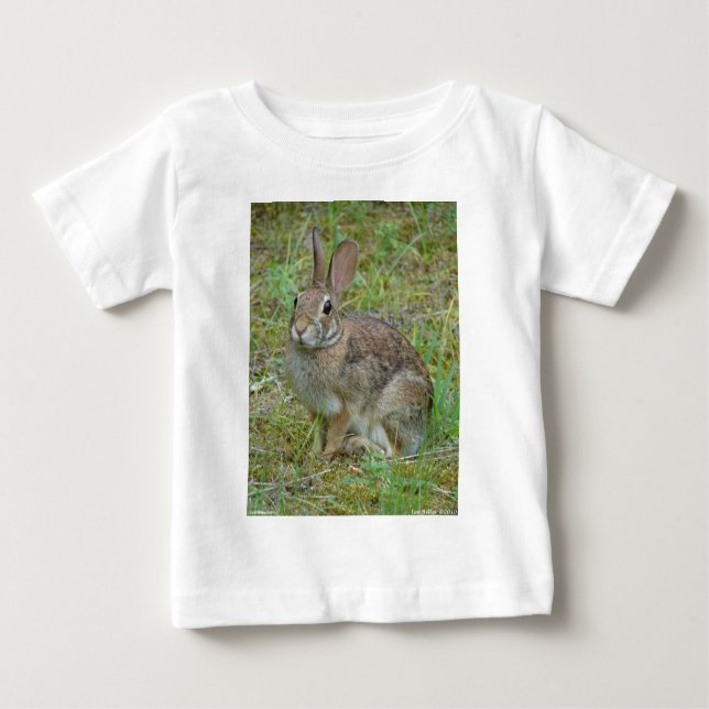 Camiseta Para Bebê Rabbit selvagem Roupa e presentes de cauda de algo (Frente)