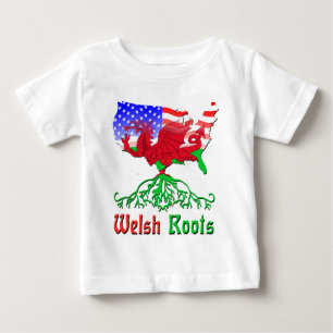 Camiseta Para Bebê Raízes Galesas Americanas