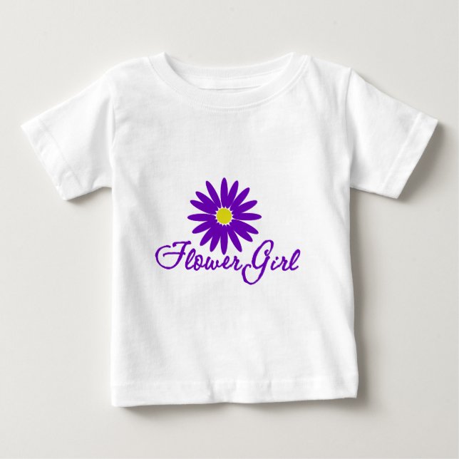 Camiseta Para Bebê Rapariga da Margarida Roxa (Frente)