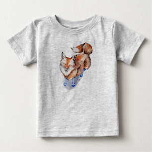 Camiseta Para Bebê Raposa nas Meias