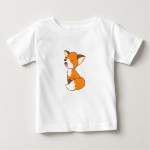 Camiseta Para Bebê Raposa Pequena Sonolenta