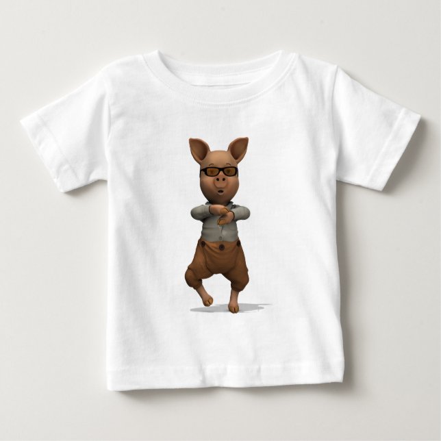 Camiseta Para Bebê Rapper Pig (Frente)