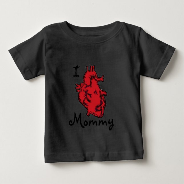 Camiseta Para Bebê Rastreador de mamãe cardíaca (Frente)