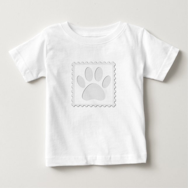 Camiseta Para Bebê Recorte de Impressão de Pata de Cachorro (Frente)