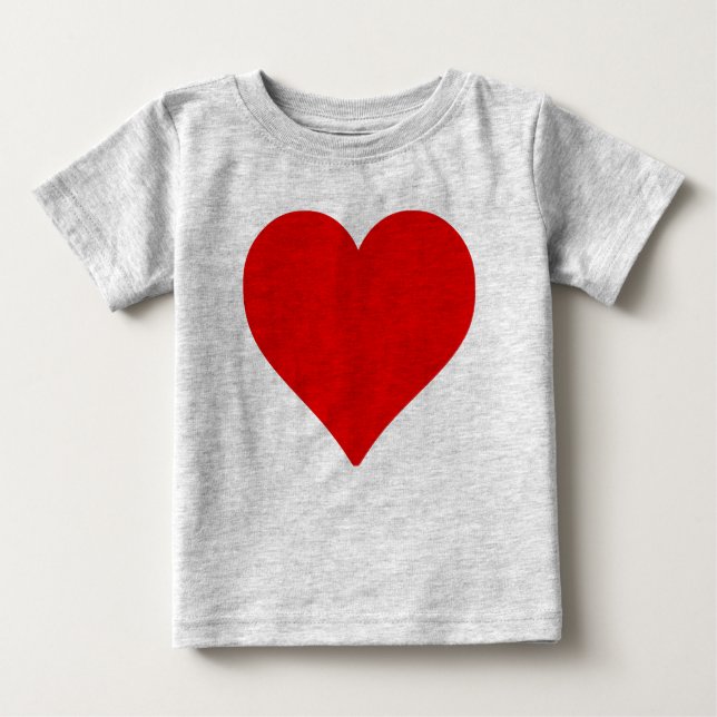 Camiseta Para Bebê Red Heart Shape Love Classic Simple Minimalism (Frente)