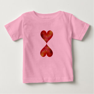 Camiseta Para Bebê Red Hearts Baby Tutu Bodyetet, Rosa
