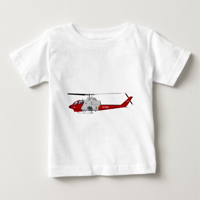 Camiseta Para Bebê Relógio do fogo de Bell AH-1 USFS (Frente)