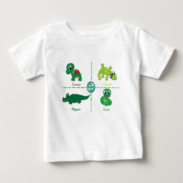Camiseta Para Bebê réptil (Frente)