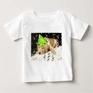 Camiseta Para Bebê Retriever de Ouros de animais festas de aniversár