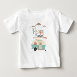 Camiseta Para Bebê Retro RV de Camper Cute Feliz