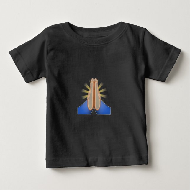 Camiseta Para Bebê rezando emoji (Frente)