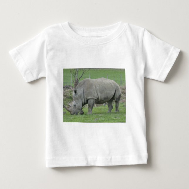 Camiseta Para Bebê Rinoceronte (Frente)