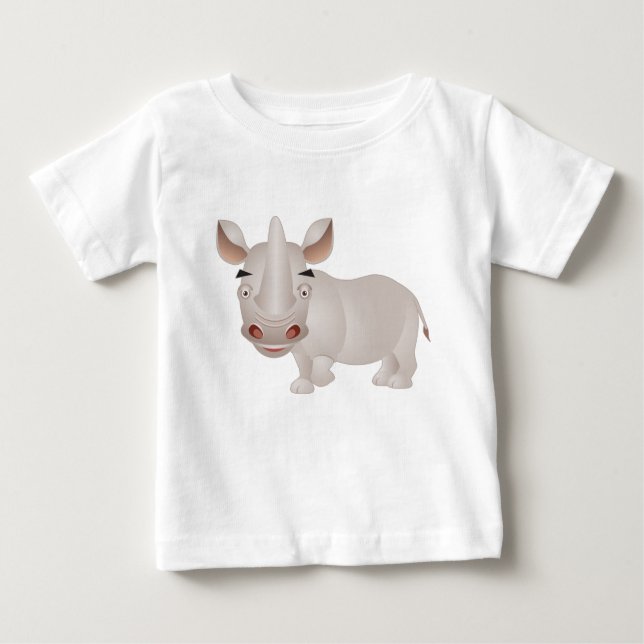 Camiseta Para Bebê Rinoceronte do bebê (Frente)