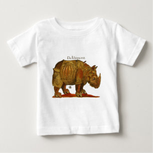 Camiseta Para Bebê Rinocerontes Rinocerontes de Vintage Rhino Durer A