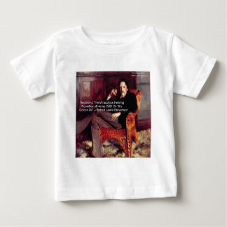 Camiseta Para Bebê Robert Louis Stevenson & Citação CBD é Óleo Dourad