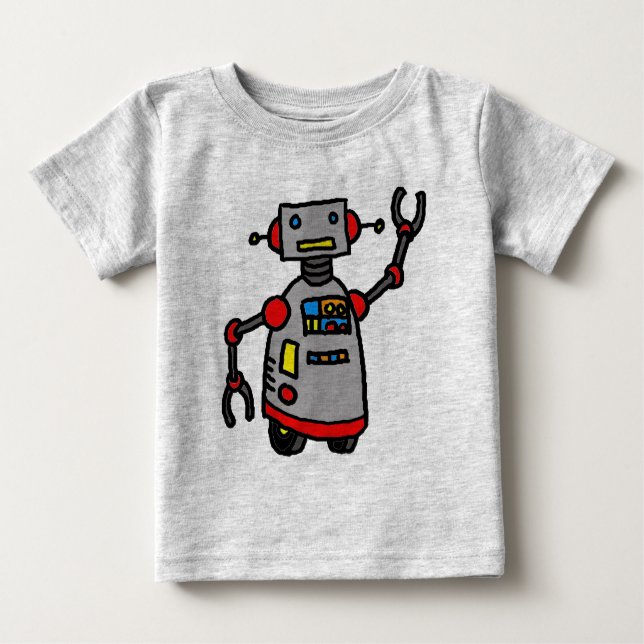 Camiseta Para Bebê robô (Frente)