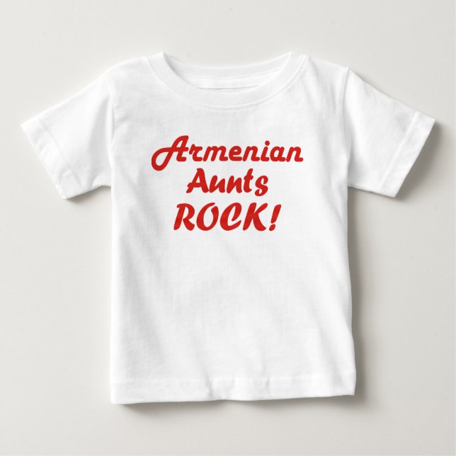 Camiseta Para Bebê Rocha arménia das tias (Frente)