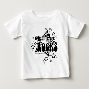 Camiseta Para Bebê Rochas do leite da mamã